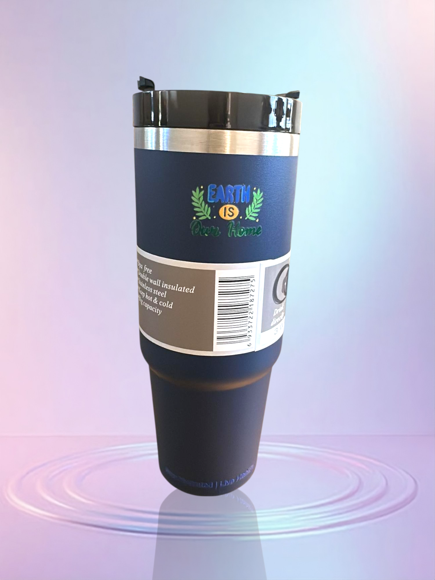 Navy blue stainless steel reusable tumbler - 30OZ (890ML)