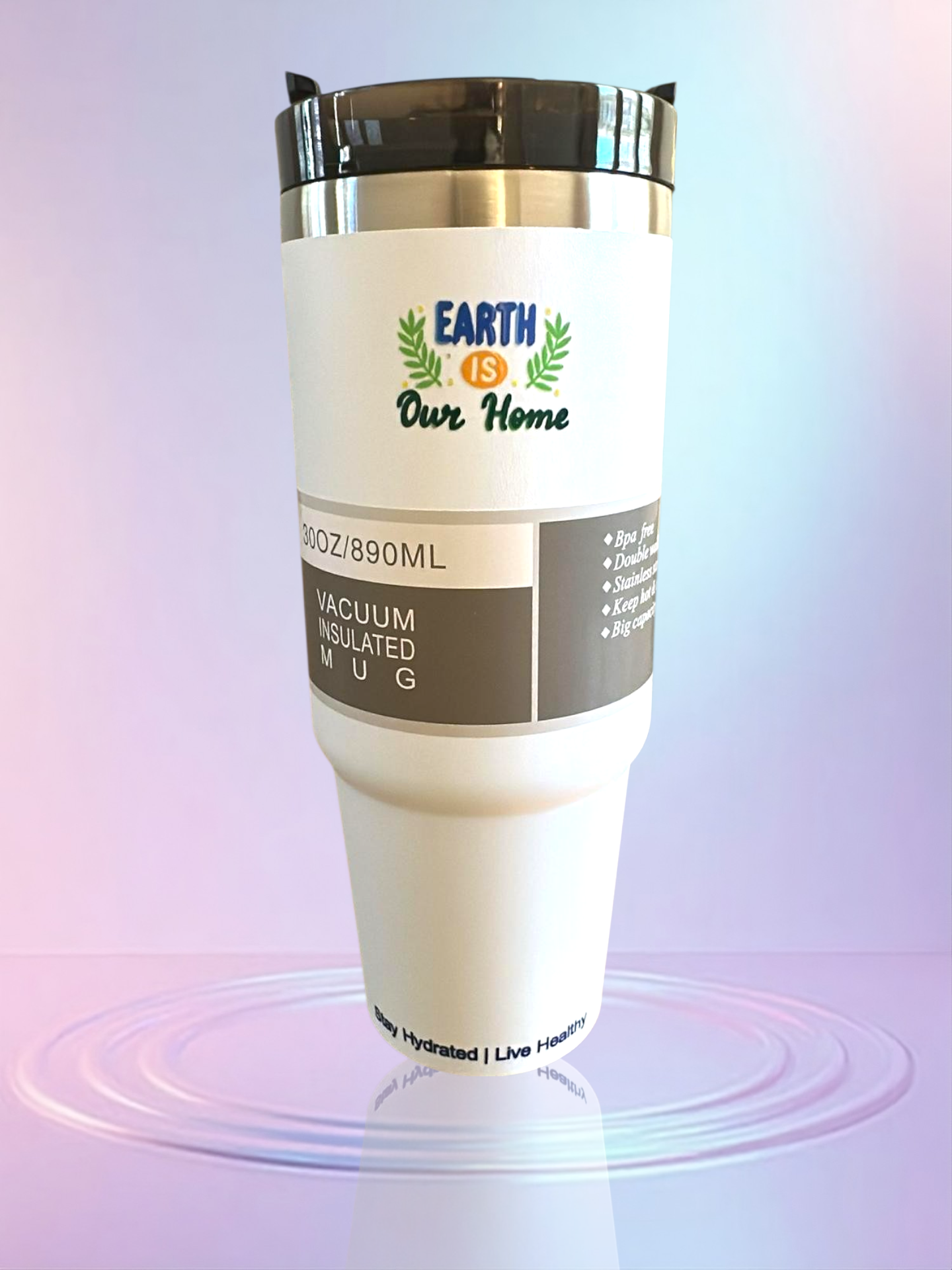 White stainless steel reusable tumbler - 30OZ (890ML)