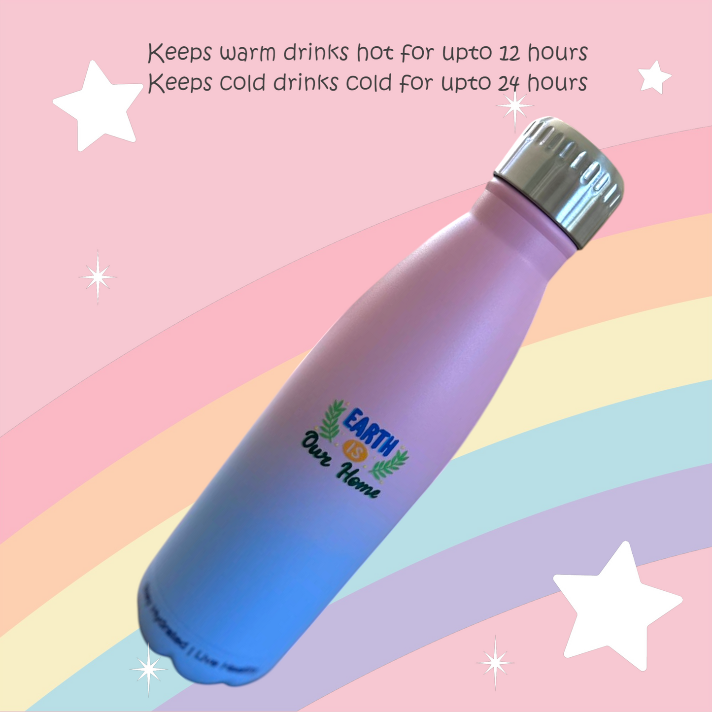 Pink blue classic stainless steel reusable 17OZ water bottle