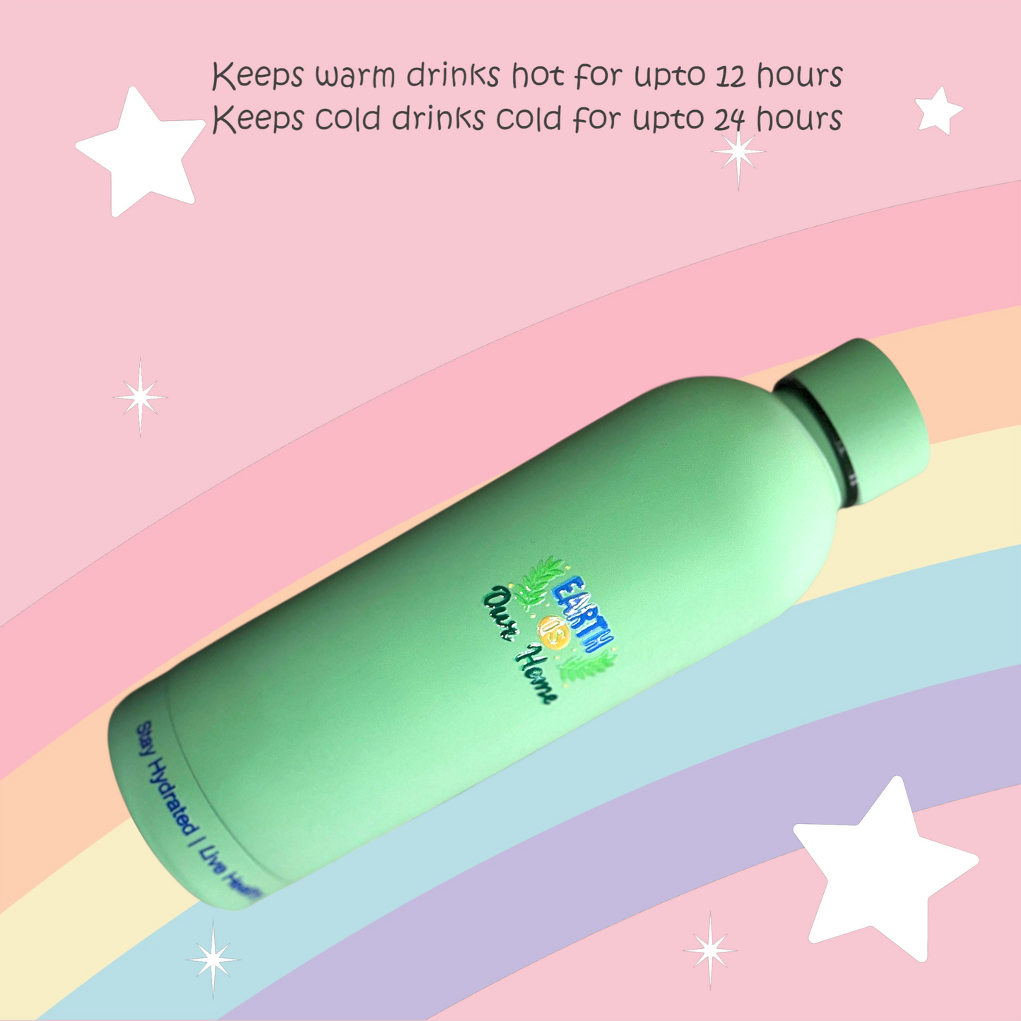 Light green standard stainless steel reusable 17OZ water bottle
