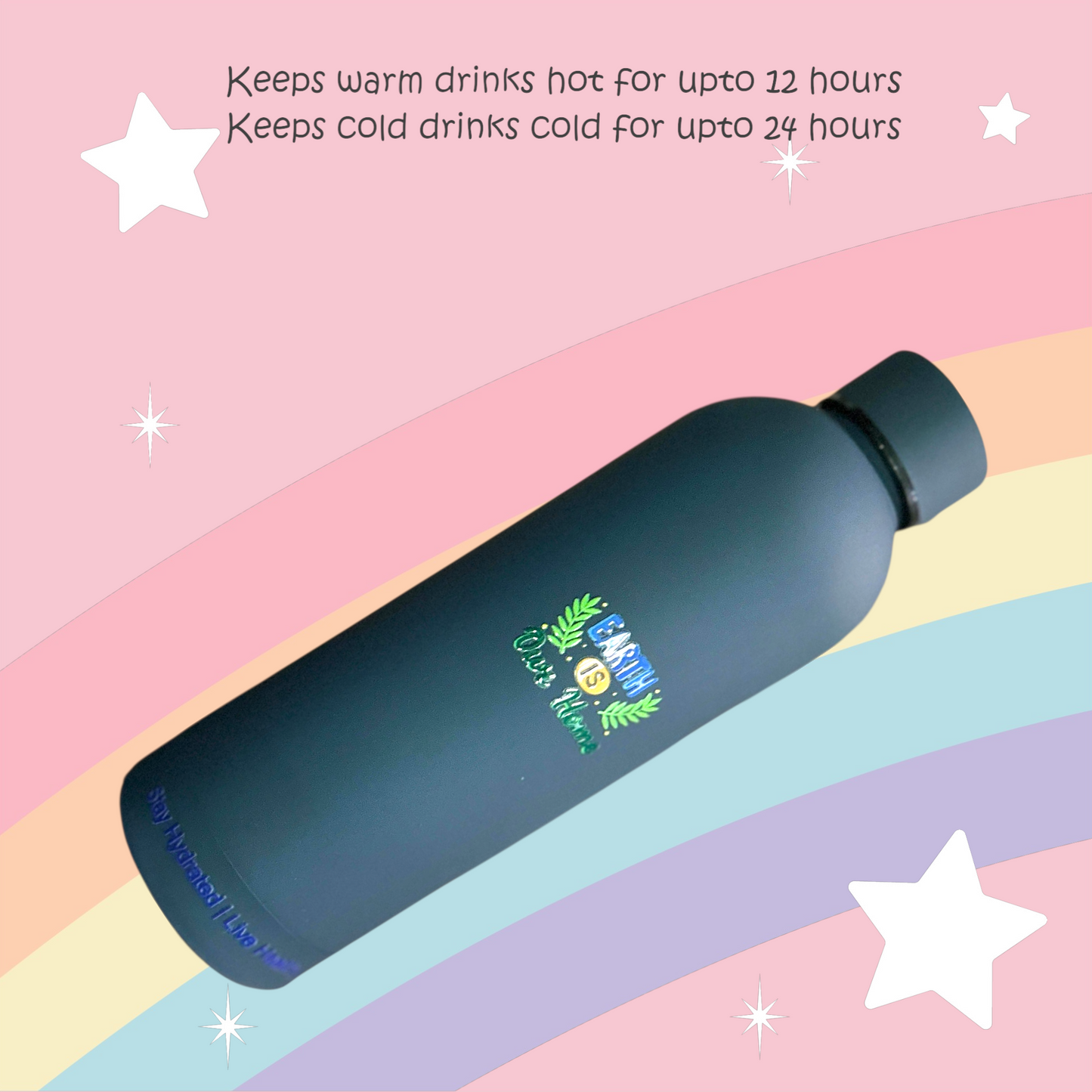 Navy blue stainless steel reusable 17OZ water Bottle