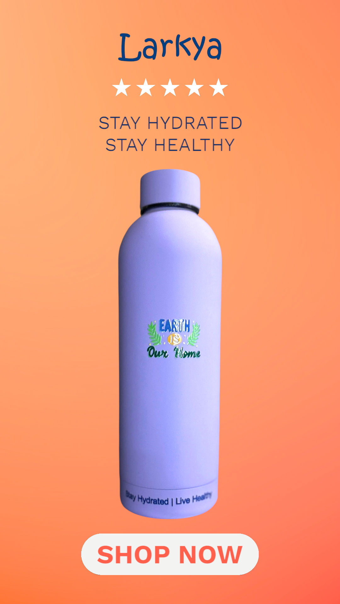 Purple standard stainless steel reuseable 17OZ water bottle