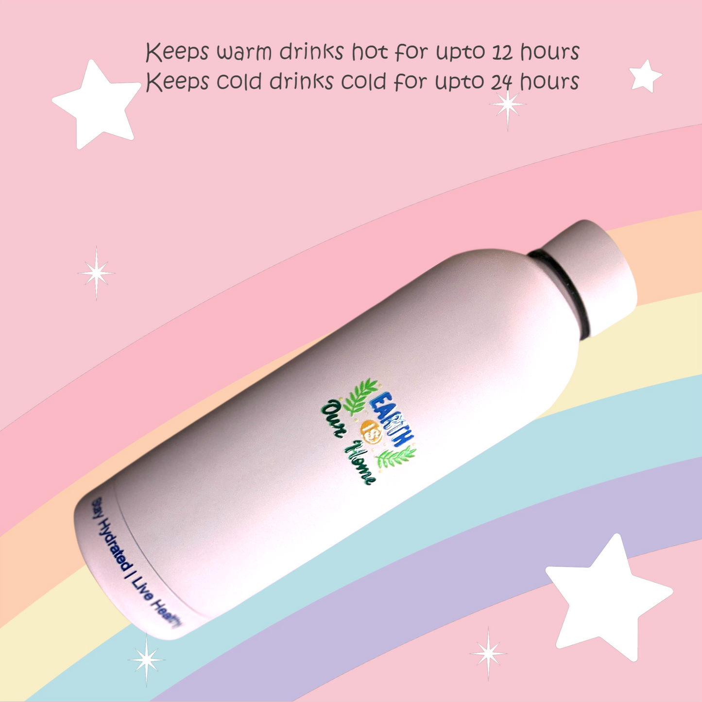 Pink standard stainless steel reusable 17OZ water bottle