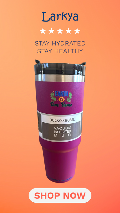 Maroon stainless steel reusable tumbler - 30OZ (890ML)