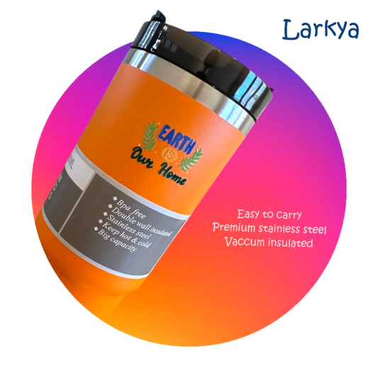 Orange stainless steel reusable tumbler - 30OZ (890ML)
