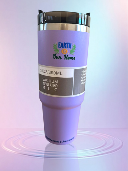 Purple stainless steel reusable tumbler - 30OZ (890ML)